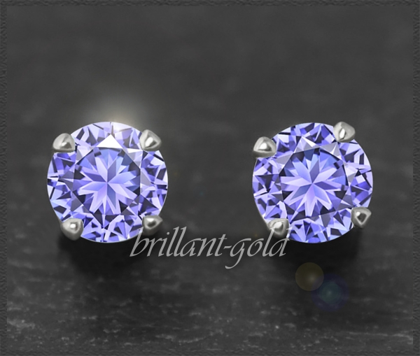 Ohrstecker 585 Gold Tansanit blau/violett 4,5,6,7mm